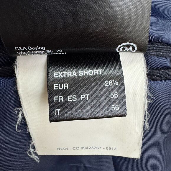 Canda Regular Fit Suit Blazer Jacket Mens 46 Short Navy Blue Pinstriped Workwear - Picture 6 of 13